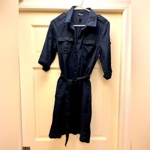 Black Linen Button Down Dress